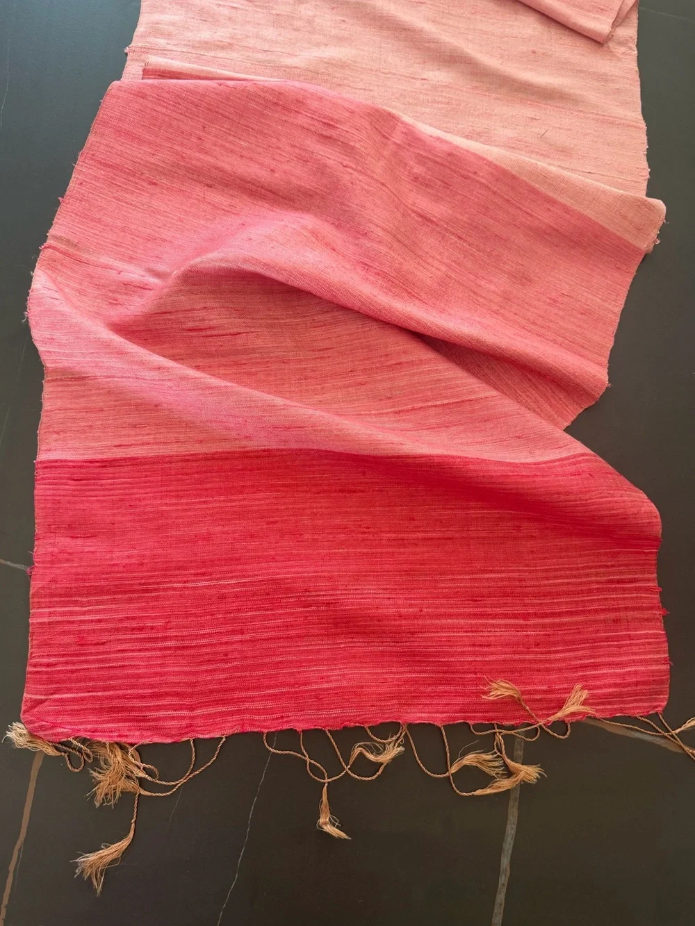 Pink Handwoven Silk Scarf